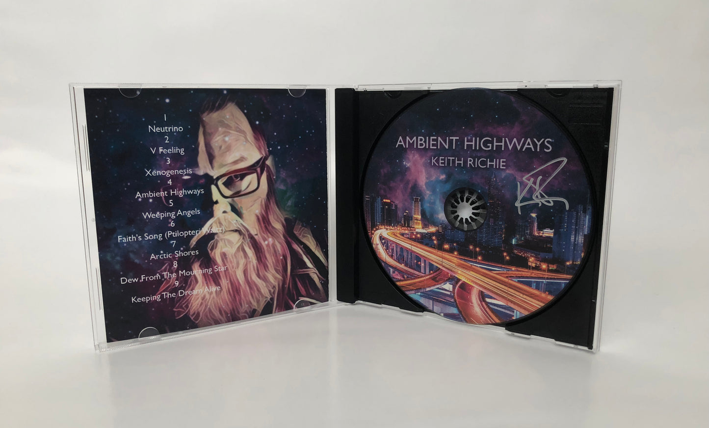 Autographed Ambient Highways CD showing initialed disc